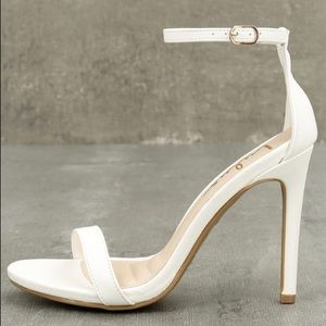 Lulu’s White Ankle Strap Heels